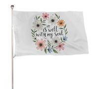 It Is Well With My Soul Bandiera Resistente Alle Intemperie Bandiera Da Giardino Con 2 Occhielli Bandiere Per Festival Casa Interno 90X150Cm