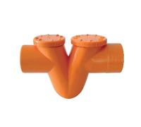 It.Re SIFONI ORIZZONTALI 2 TAPPI IN PVC ROSSO A " V " - Diam. 100