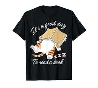 It’s a Good Day to Read a Book Funny Sleeping Cat Book Lover Maglietta