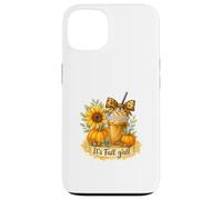 It’s Fall Y’all Iced Coffee Pumpkin Spice Watercolor Custodia per iPhone 13