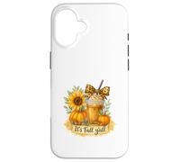 It’s Fall Y’all Iced Coffee Pumpkin Spice Watercolor Custodia per iPhone 16