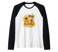 It’s Fall Y’all Iced Coffee Pumpkin Spice Watercolor Maglia con Maniche Raglan