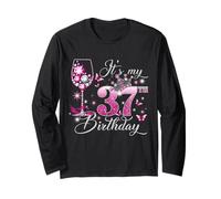 It’s My 37th Birthday Pink 37 Years Old Birthday Queen Maglia a Manica