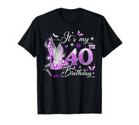 It’s My 40th Birthday Pink 40 Years Old Birthday Queen Party Maglietta