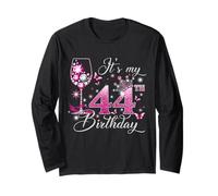 It’s My 44th Birthday Pink 44 Years Old Birthday Queen Maglia a Manica