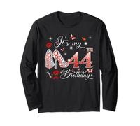 It’s My 44th Birthday Pink 44 Years Old Birthday Queen Party Maglia a Manica