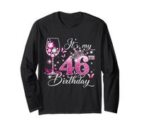 It’s My 46th Birthday Pink 46 Years Old Birthday Queen Maglia a Manica