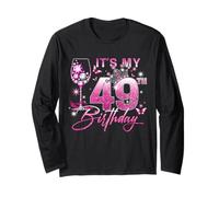 It’s My 49th Birthday Pink 49 Years Old Birthday Queen Maglia a Manica