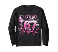 It’s My 67th Birthday Pink 67 Years Old Birthday Queen Maglia a Manica