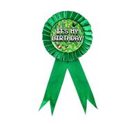 It’s My Birthday Spilla, Spilla Compleanno Tema Pixel Distintivo Rotondo Verde Divertente Decorazione Feste Videogiochi per Celebrazione Feste a Tema Pixel