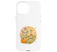 It’s Well With My Soul Fall Christian Watercolor Custodia per iPhone 15