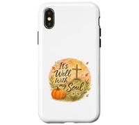 It’s Well With My Soul Fall Christian Watercolor Custodia per iPhone X/XS