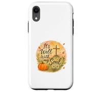 It’s Well With My Soul Fall Christian Watercolor Custodia per iPhone XR