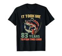 It Took Me 83 Years To Fish Vintage 83 Anni Compleanno Pesca Maglietta