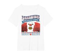 IT TV Mini Series The Dancing Clown Maglietta, Donna Plus-Size, Bianco, 1X