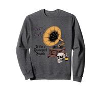 It Was A Graveyard Smash Camicia Vintage Gramophone Skull Felpa