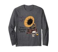 It Was A Graveyard Smash Camicia Vintage Gramophone Skull Maglia a Manica