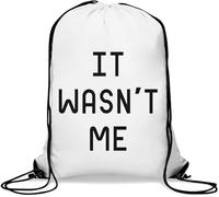 It Wasn't Me - Sacca da palestra casual, con coulisse, colore: bianco