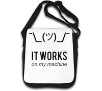 It Works On My Machine Programmer - Borsa a tracolla Meme, colore: Bianco