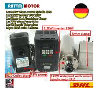 （ITA）2.2KW ER20 Water Spindle Motor VFD 80mm Clamp Pump Collet Milling Metal Kit