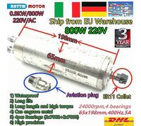 【ITA】800W 0.8KW ER11 Water Cooling CNC Milling Spindle Motor 400HZ 220V 65x198mm