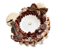 Ita Bag - Porta badge con nastro coordinato e pizzo | Base rotonda decorata, design con nastro e pizzo, espositore rifinito attorno a un singolo distintivo da collezione