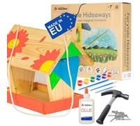 ITA DIY Mangiatoia per uccelli da assemblare e dipingere FlybyFeeder 14,5x20x19,5 cm - Kit di costruzione e pittura per bambini - Kit di bricolage per ragazzi e ragazze