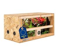 ITA Mini terrario 60x30x30 cm con Ventilazione Laterale e igrometro Integrato - Terrario in Legno OSB-3 - per rettili, Serpenti, Anfibi - Prodotto UE, Certificato FSC