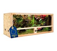 ITA Terrario in Legno 120x50x50 cm con Ventilazione Laterale e igrometro Integrato - Terrario in Legno OSB-3 - per rettili, Serpenti, Anfibi - Prodotto UE, Certificato FSC