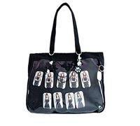 Ita Tote Bag Clear Window per Pins Ita Borsa a Tracolla Borsa Anime Scuola Fai da te, Cosplay, Comic Con, Nero (Nero ), 33 EU