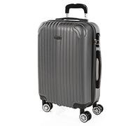 ITACA - Bagaglio A Mano Rigido Leggero Bagaglio A Mano 55X40X20 con 4 Ruote Silenziose Trolley Cabina Viaggio Aereo Ergonomico Durevole. Compatibile Ryanair, Antracite