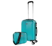 ITACA - Bagaglio A Mano Rigido Leggero Bagaglio A Mano 55X40X20 con 4 Ruote Silenziose Trolley Cabina Viaggio Aereo Ergonomico Durevole. Compatibile Ryanair, Verde menta
