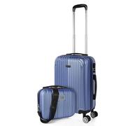 ITACA - Bagaglio A Mano Rigido Leggero Bagaglio A Mano 55X40X20 con 4 Ruote Silenziose Trolley Cabina Viaggio Aereo Ergonomico Durevole. Compatibile Ryanair, Blu zaffiro