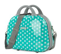 ITACA - Beauty Case da Viaggio Donna e Bambini PC Polycarbonate - Qualità Beauty Case Rigido con Maniglia Superiore e Tracolla Regolabile - Elegante Beauty Case Donna da Viaggio Marca, Talpe di menta