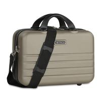 ITACA - Beauty Case da Viaggio Donna e Uomo Abs - Valigia Portare a Mano Beauty Case Rigido con Maniglia Superiore e Tracolla Regolabile - Elegante Beauty Case Donna da Viaggio Marca di IT, Champagne