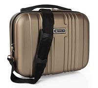 ITACA - Beauty Case da Viaggio Donna e Uomo Abs - Valigia Portare a Mano Beauty Case Rigido con Maniglia Superiore e Tracolla Regolabile - Elegante Beauty Case Donna da Viaggio Marca di IT, Champagne