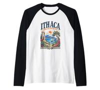 Itaca Che Prende la Lunga Strada a casa Odissea Mitologia Greca Maglia con Maniche Raglan