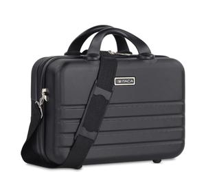 ITACA - Elegant Beauty Case Donna e Uomo Abs, Rigido con Maniglia e Tracolla Regolabile - Nero