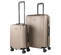 ITACA Set valigie, Offerte Valigia Grande Rigida, Valigia Media Rigida e Bagaglio a Mano Set di Valigie Tiber, Champagne, S + L