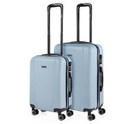 ITACA Set valigie, Offerte Valigia Grande Rigida, Valigia Media Rigida e Bagaglio a Mano Set di Valigie Tiber, Blu Chiaro, S + M