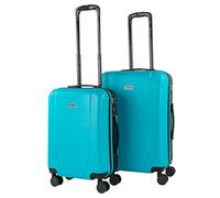 ITACA Set valigie, Offerte Valigia Grande Rigida, Valigia Media Rigida e Bagaglio a Mano Set di Valigie Tiber, Turquesa-Antracita, S + M