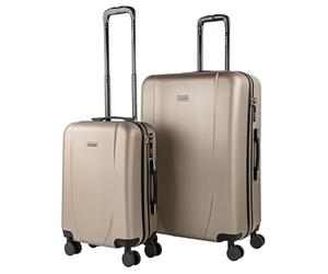 ITACA Set valigie, Offerte Valigia Grande Rigida, Valigia Media Rigida e Bagaglio a Mano Set di Valigie Tiber, Champagne, S + L