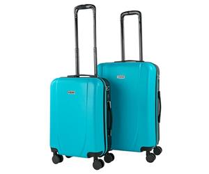 ITACA Set valigie, Offerte Valigia Grande Rigida, Valigia Media Rigida e Bagaglio a Mano Set di Valigie Tiber, Turquesa-Antracita, S + M