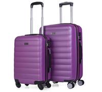 ITACA - Set valigie - Set Valigie Rigide Offerte. Valigia Grande Rigida, Valigia Media Rigida e Bagaglio a Mano. Set di Valigie con Lucchetto Combinazione TSA, Viola