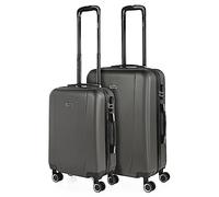 ITACA - Set valigie - Set Valigie Rigide Offerte. Valigia Grande Rigida, Valigia Media Rigida e Bagaglio a Mano. Set di Valigie con Lucchetto Combinazione TSA, Antracite