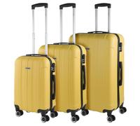 ITACA - Set valigie - Set Valigie Rigide Offerte. Valigia Grande Rigida, Valigia Media Rigida e Bagaglio a Mano. Set di Valigie con Lucchetto Combinazione TSA, Giallo