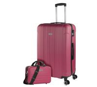 ITACA - Set valigie - Set Valigie Rigide Offerte. Valigia Grande Rigida, Valigia Media Rigida e Bagaglio a Mano. Set di Valigie con Lucchetto Combinazione TSA, Fragola