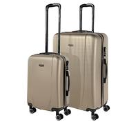 ITACA - Set valigie - Set Valigie Rigide Offerte. Valigia Grande Rigida, Valigia Media Rigida e Bagaglio a Mano. Set di Valigie con Lucchetto Combinazione TSA 71117, Champagne