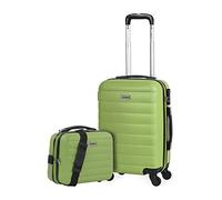 ITACA - Set valigie - Set Valigie Rigide Offerte. Valigia Grande Rigida, Valigia Media Rigida e Bagaglio a Mano. Set di Valigie con Lucchetto Combinazione TSA, Pistacchio