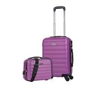ITACA - Set valigie - Set Valigie Rigide Offerte. Valigia Grande Rigida, Valigia Media Rigida e Bagaglio a Mano. Set di Valigie con Lucchetto Combinazione TSA, Viola
